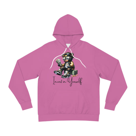 Violet Rose Hoodie for Men & Women – Empowered Bear Graphic "Invest in Yourself" Sweatshirt