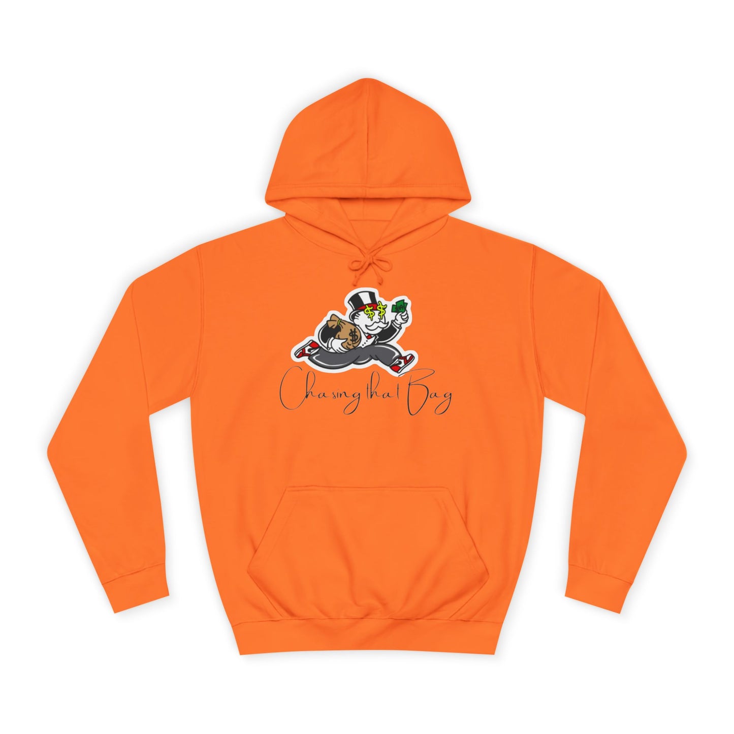 Money Green Men’s Hoodie – "Chasing the Bag" Hustle-Inspired Pullover with Drawstrings & Kangaroo Pocket