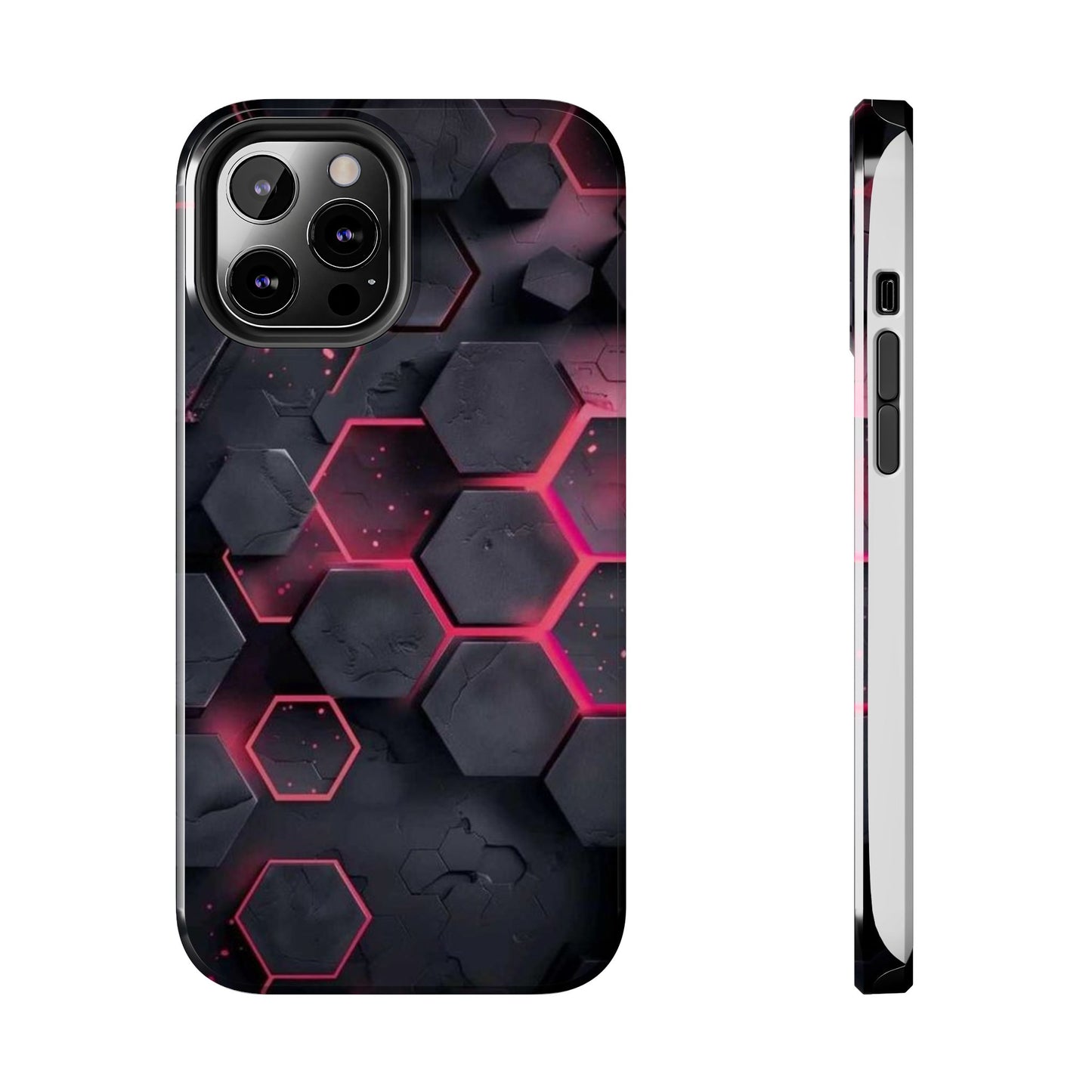 Stylish Tough Phone Cases with Hexagonal Design - Durable Protection for Tech Lovers