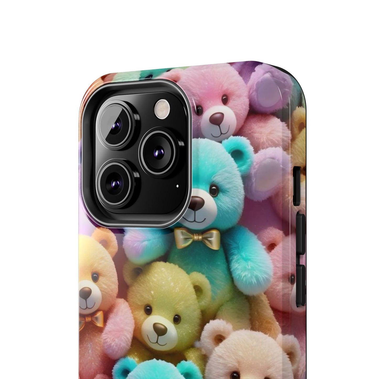 "Cute Teddy Bear Tough Phone Case – Colorful Plush-Inspired Protective Cover for iPhone & Android"
