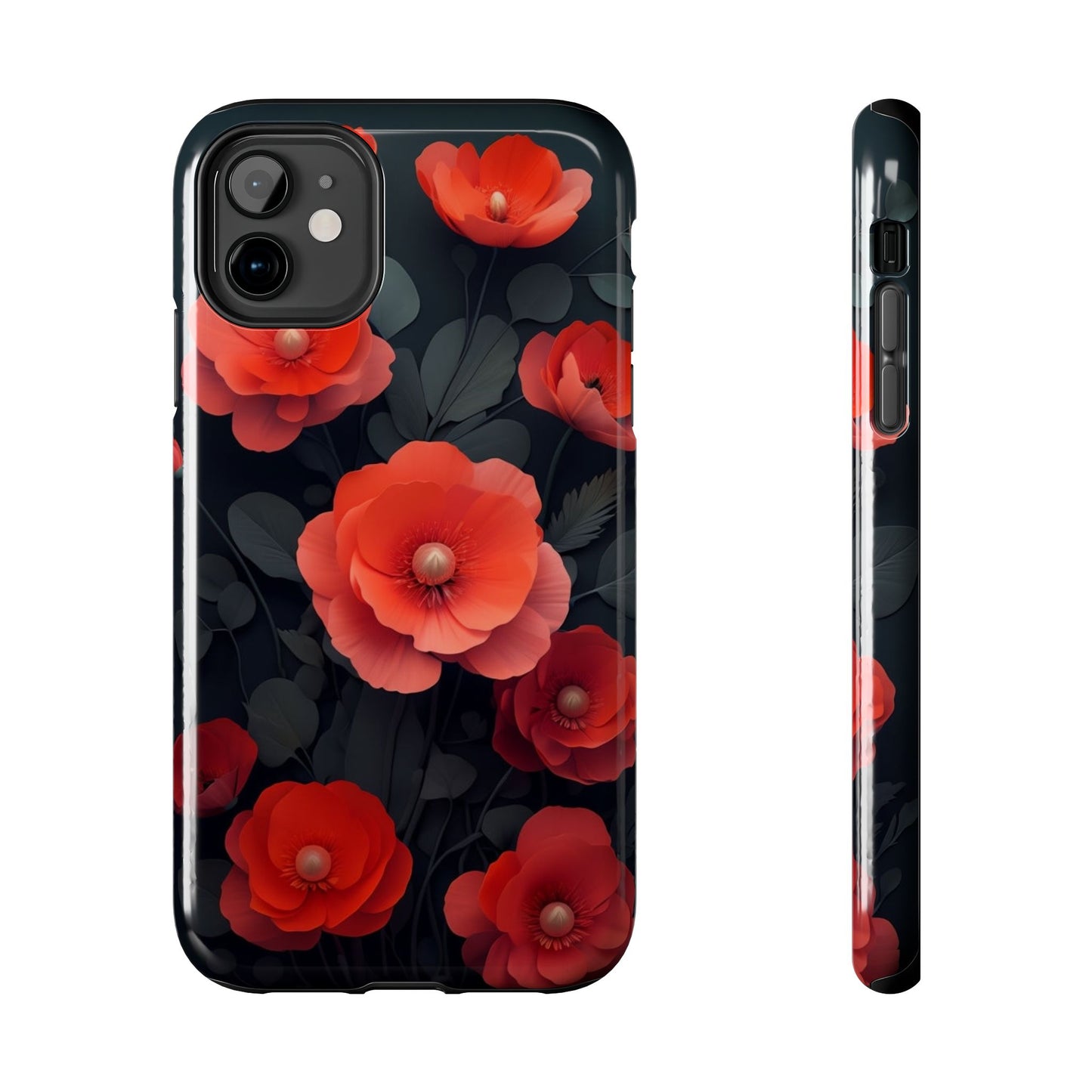 Vibrant Floral Tough Phone Case - Durable Protection with Gorgeous Red Poppies for iPhones & Androids 🌺📱
