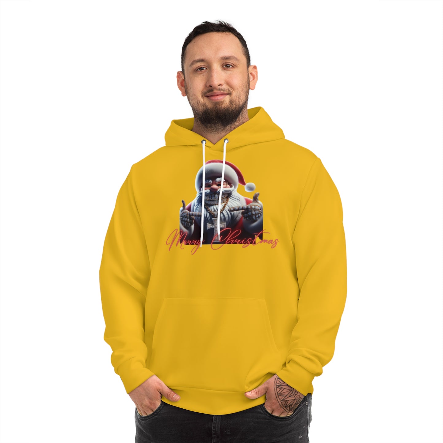 Harvest Gold Hoodie for Men & Women – "Merry Christmas" Festive Holiday Apparel