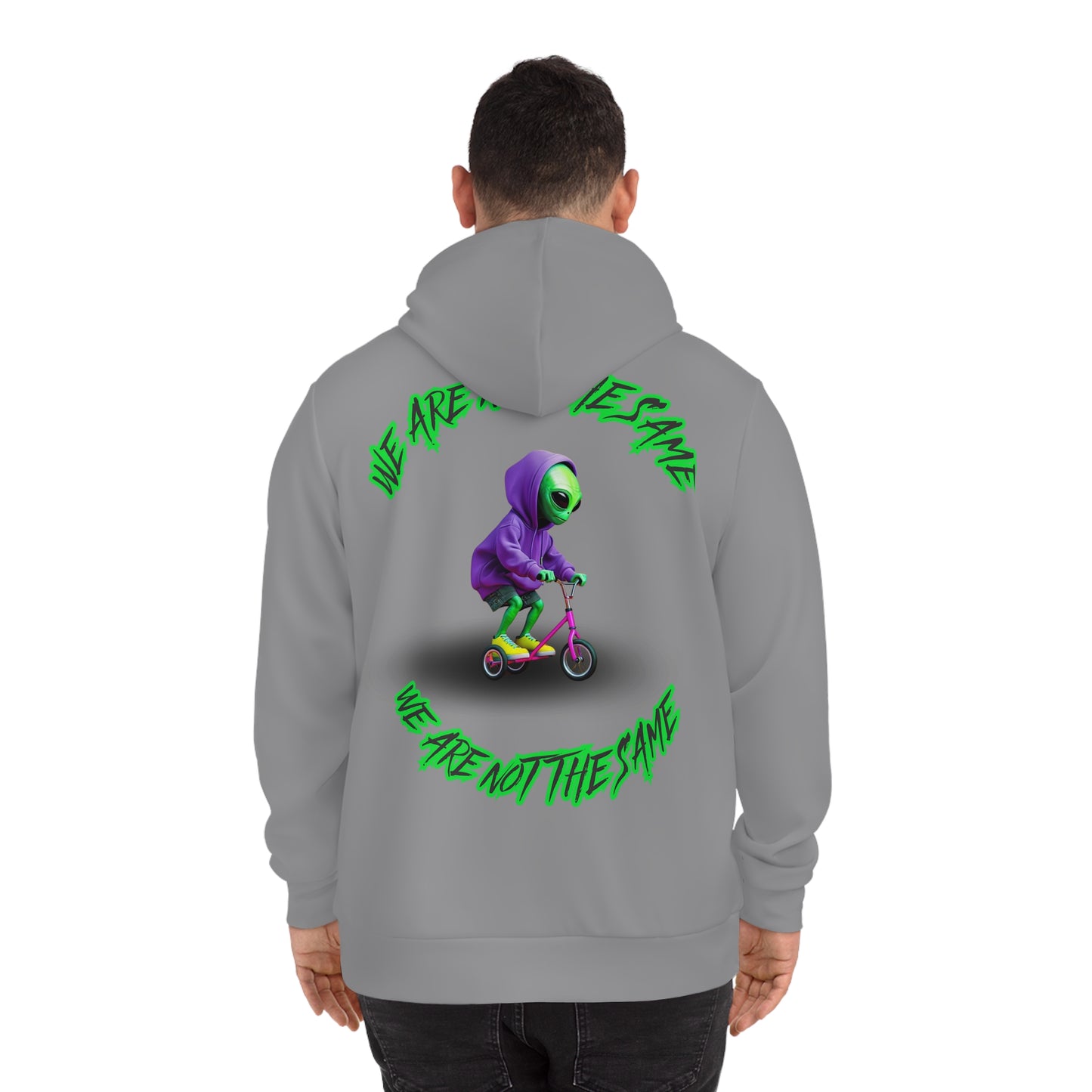Moonstone Grey Alien Knit for Men & Women – "We Are Not The Same" Futuristic Sweatshirt