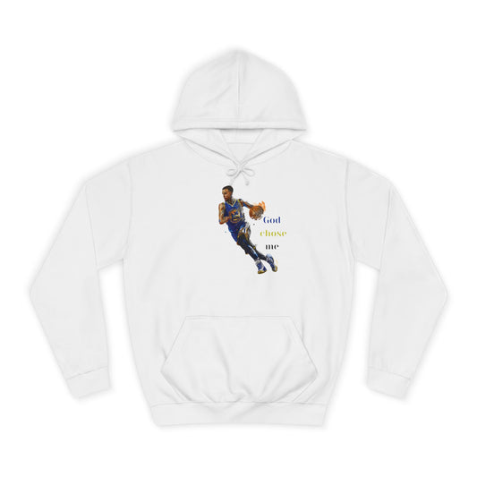 Royal Blue Men’s Inspirational Hoodie – "God Chose Me" Steph Curry Motivational Sweatshirt with Drawstrings & Kangaroo Pocket
