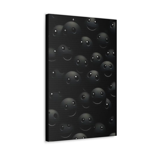 😊 Smiley Face Canvas Gallery Wraps – Fun Black Wall Art for Kids' Rooms & Playrooms – Brighten Up Your Space