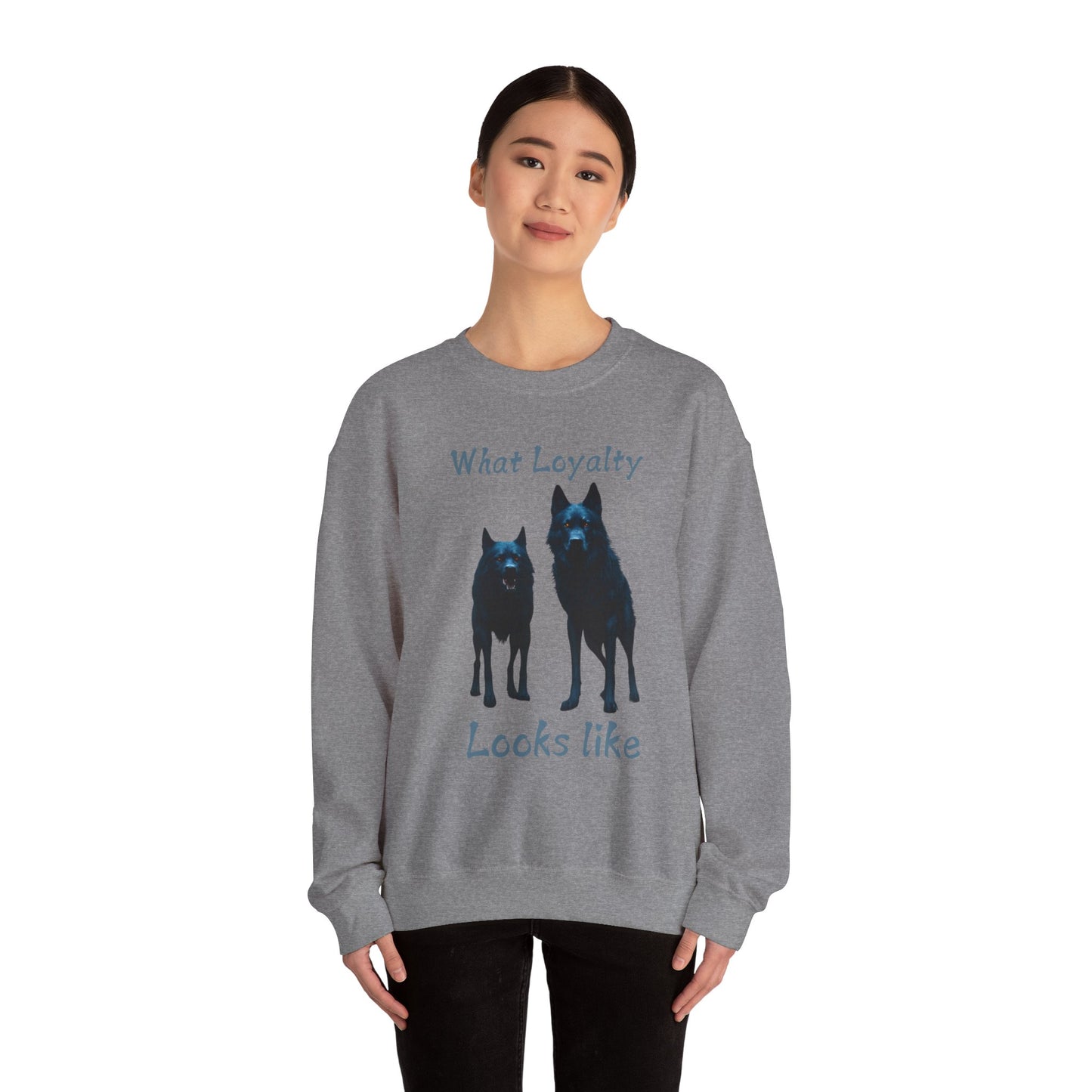 🐾 Funny Dog Lover Red Sweatshirt – "What Loyalty Looks Like" Design for Dog Owners & Pet Lovers
