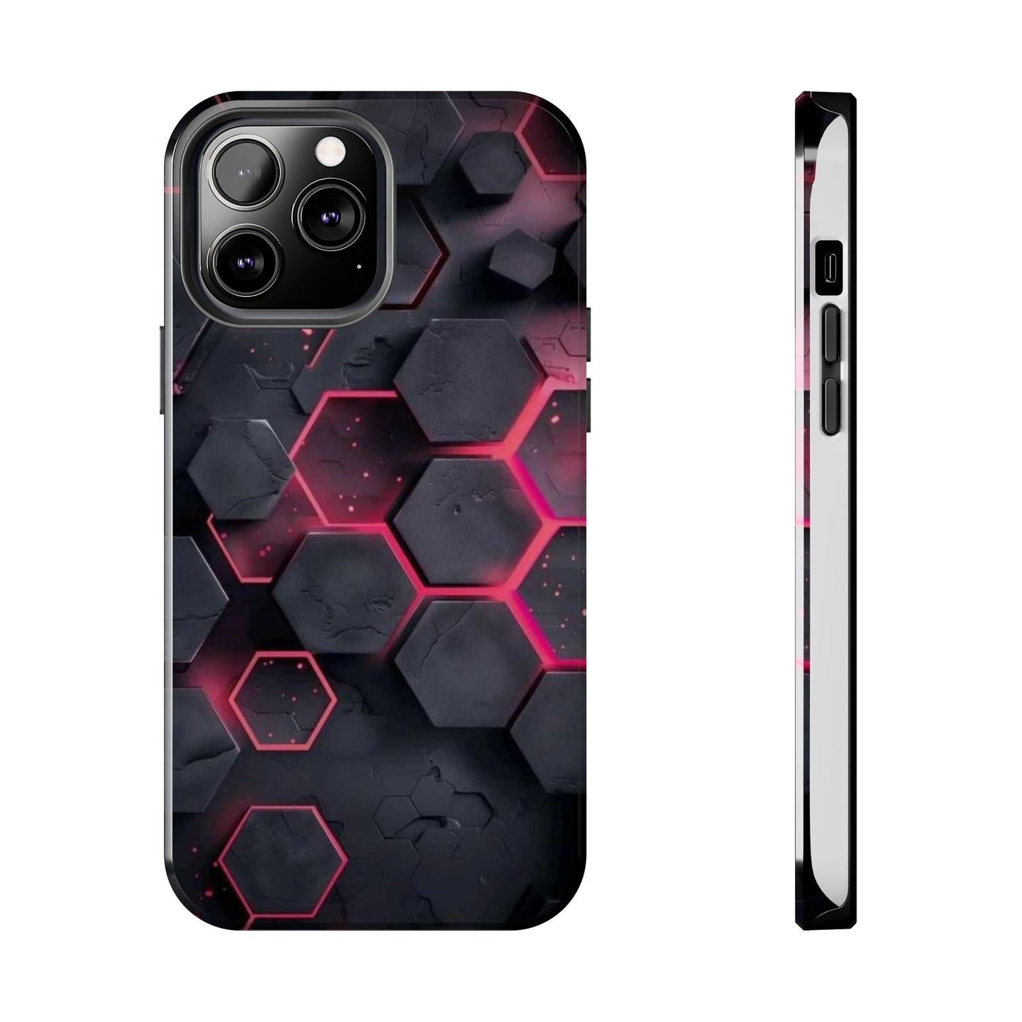 Stylish Tough Phone Cases with Hexagonal Design - Durable Protection for Tech Lovers