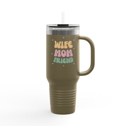 💖 40oz Insulated Travel Mug – Stylish Drinkware with Straw for Wives, Moms & Friends ✨